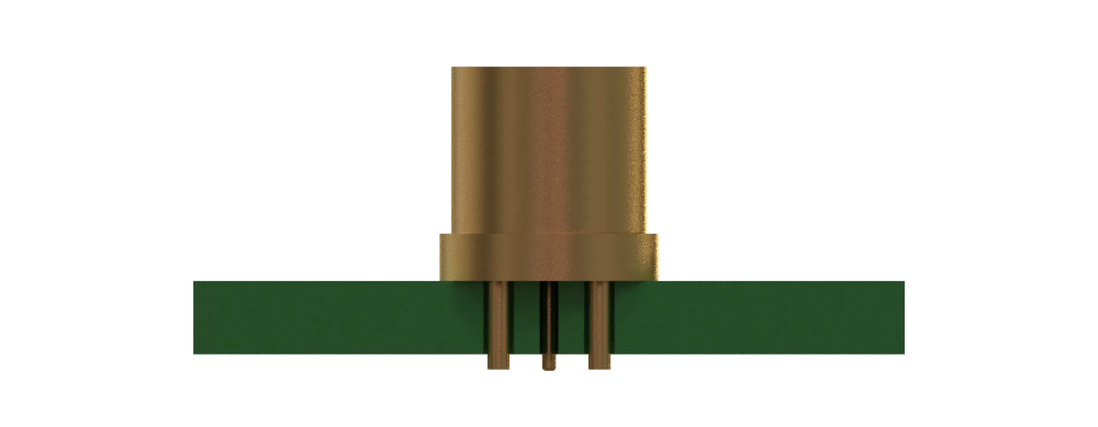 high performance RF PCB Thru-Hole Connector cut section